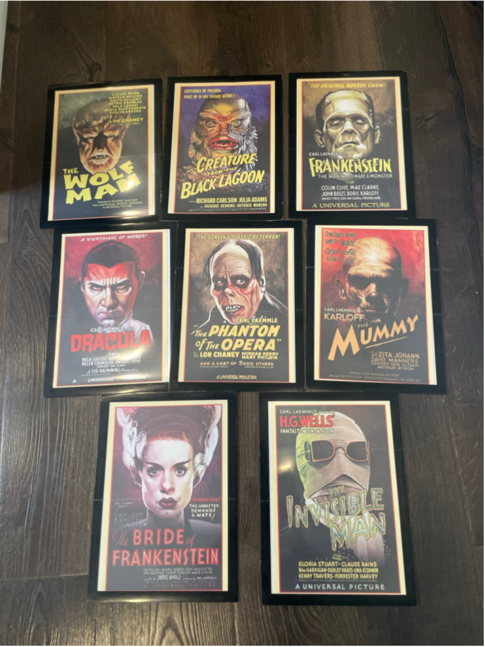 Universal Monsters Classic Horror Movie Posters Set of 8 Gallery Wall Art 8 x 12